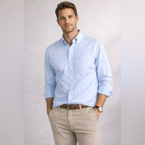 Vineyard Vines Blue Button Down Shirt Mens M Classic Fit Cotton Casual Dress